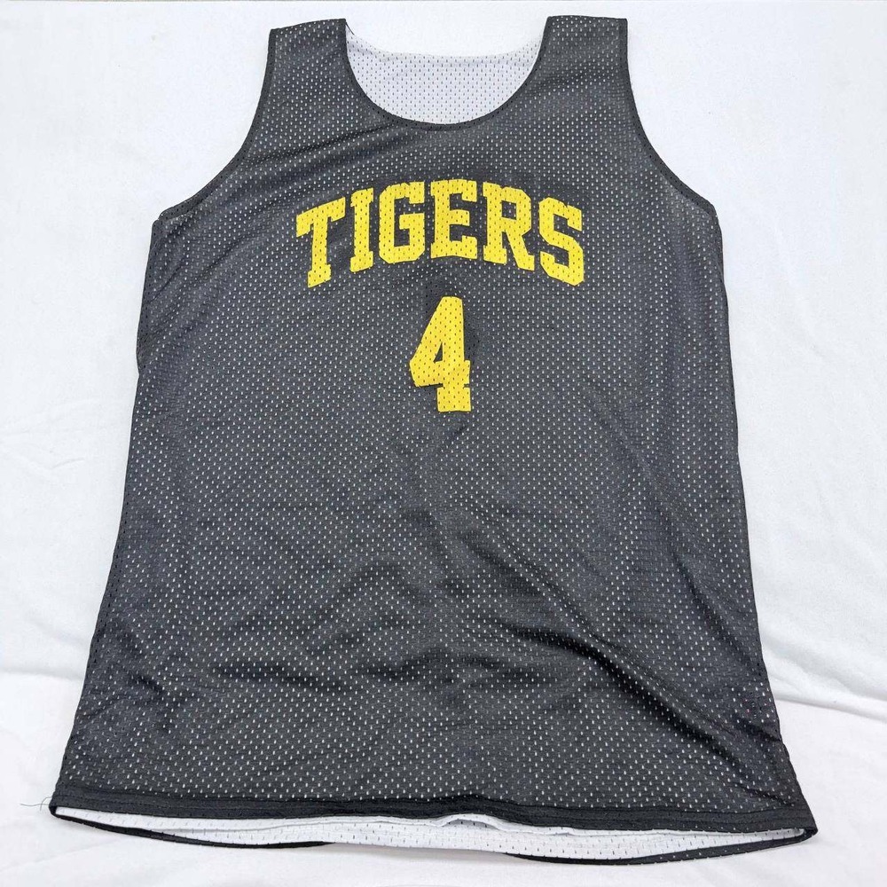 Badger Sport Tigers 4 Reversible Basketball Jersey Mens Large Black White Mesh